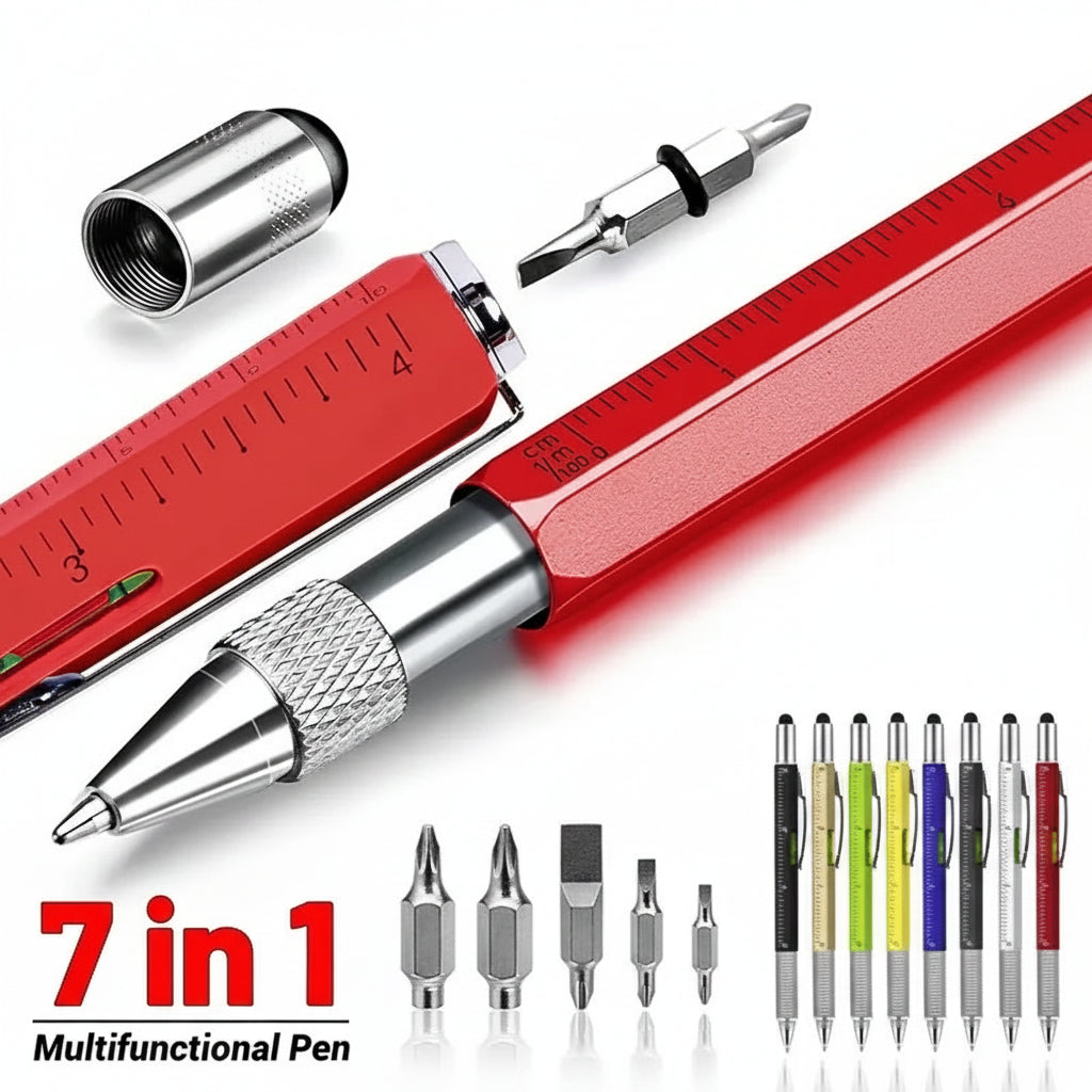 7-in-1 Multifunctional Pen – Stylus, Screwdriver, Ruler & More