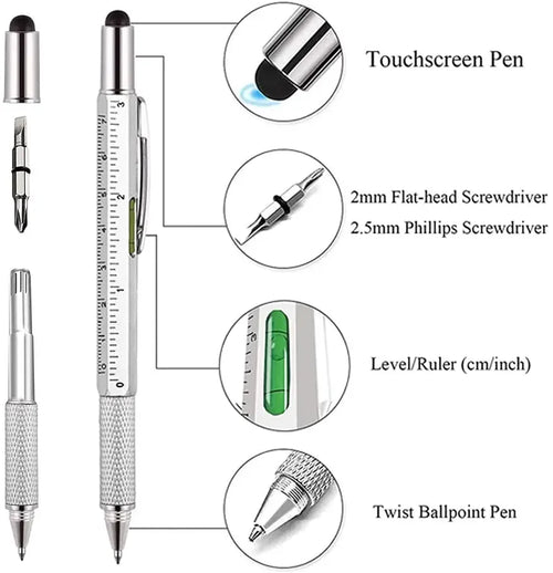 7-in-1 Multifunctional Pen – Stylus, Screwdriver, Ruler & More