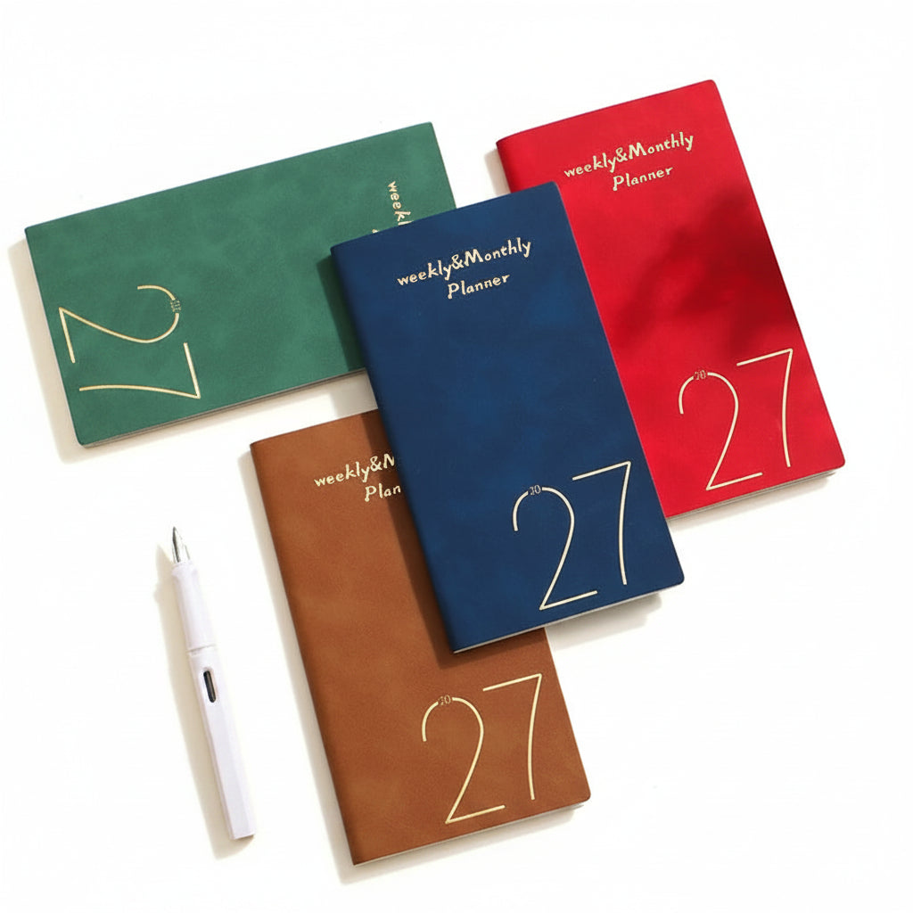 A6 2027 Portable Daily Planner – 365 Days with Bookmark & Index