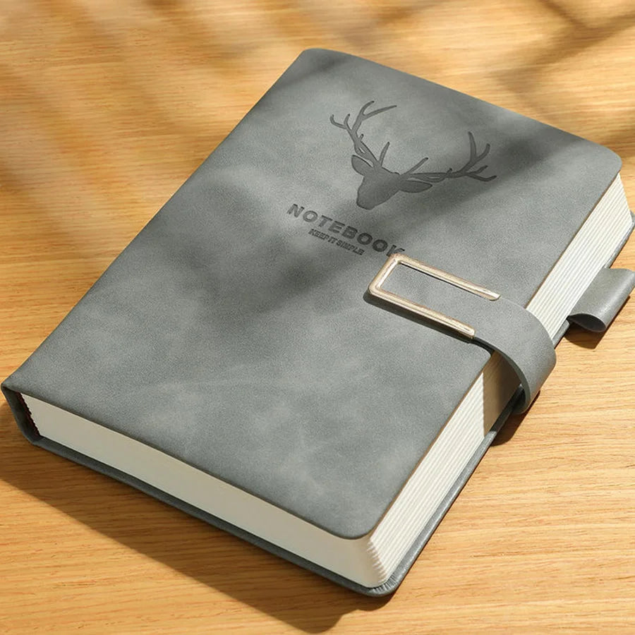 A5 Leather Notebook – 200 Pages Soft Cover with Bookmark