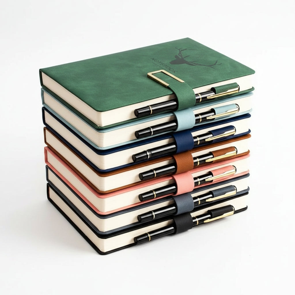 A5 Leather Notebook – 200 Pages Soft Cover with Bookmark
