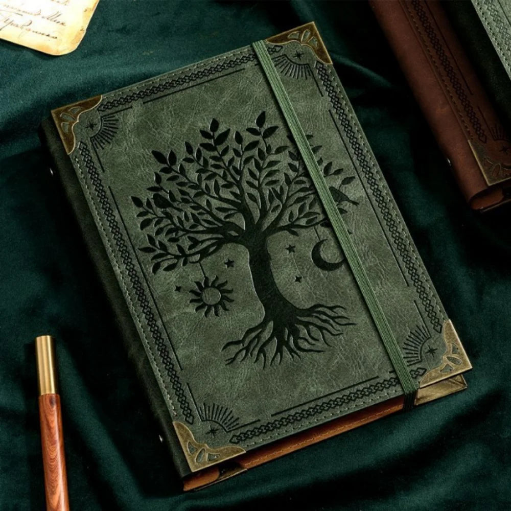 Vintage Leather Notebook Diary – Portable Journal for Students & Business