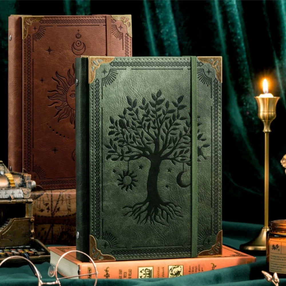 Vintage Leather Notebook Diary – Portable Journal for Students & Business