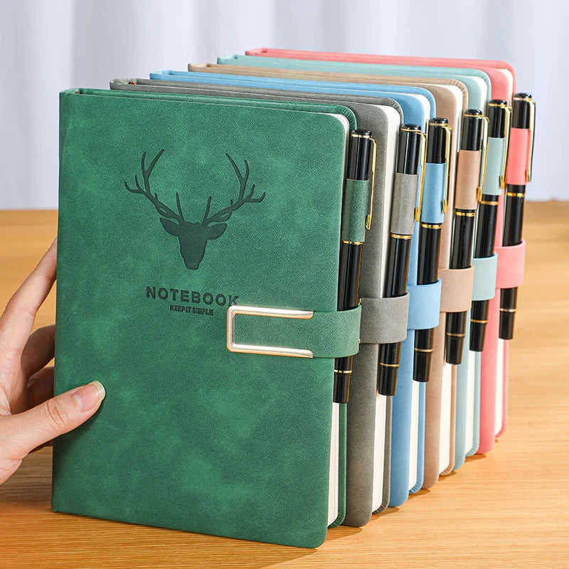 A5 Leather Notebook – 200 Pages Soft Cover with Bookmark
