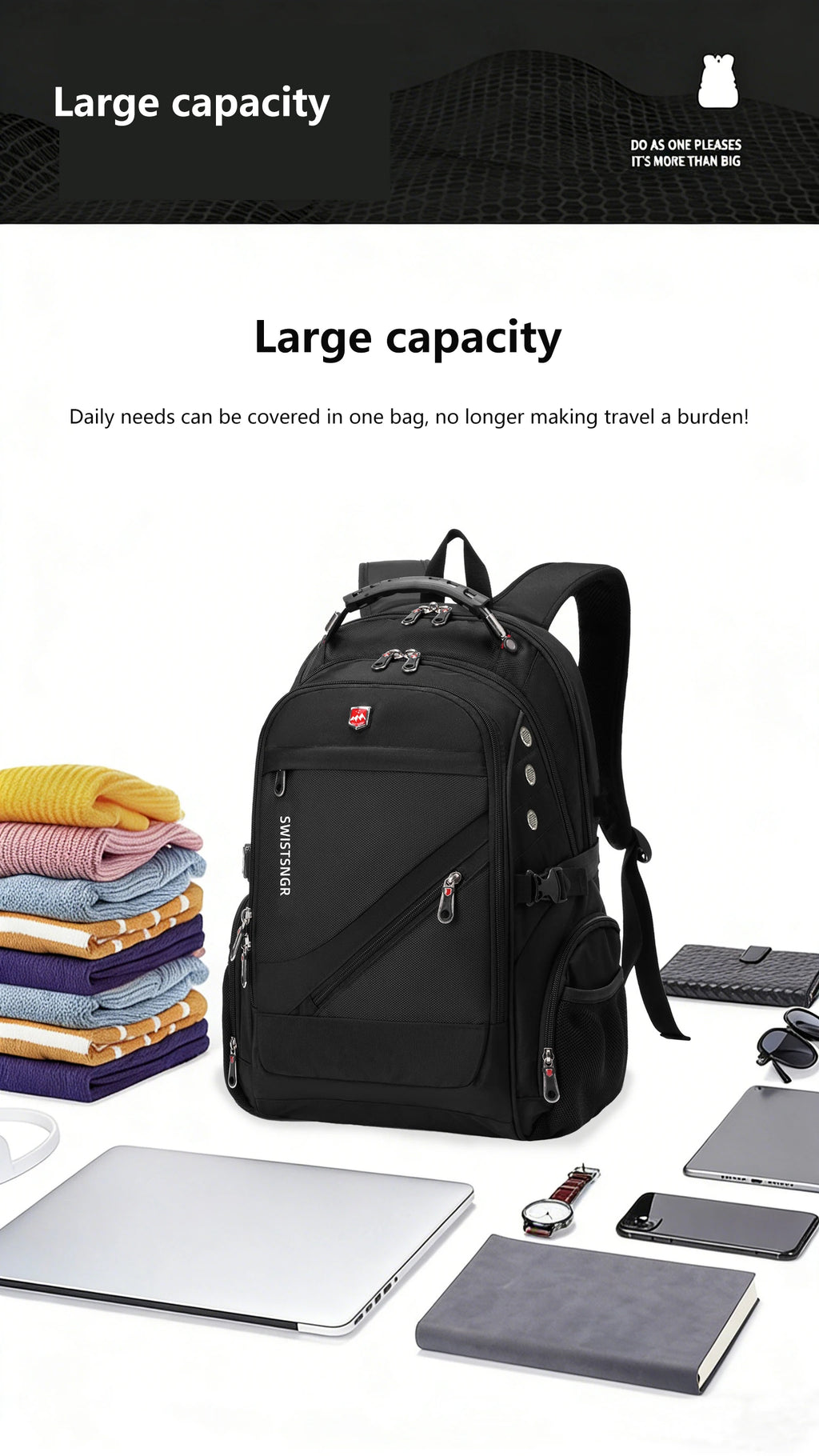 Waterproof Laptop Backpack – 17/20 Inch Travel & School Bag for Men & Women