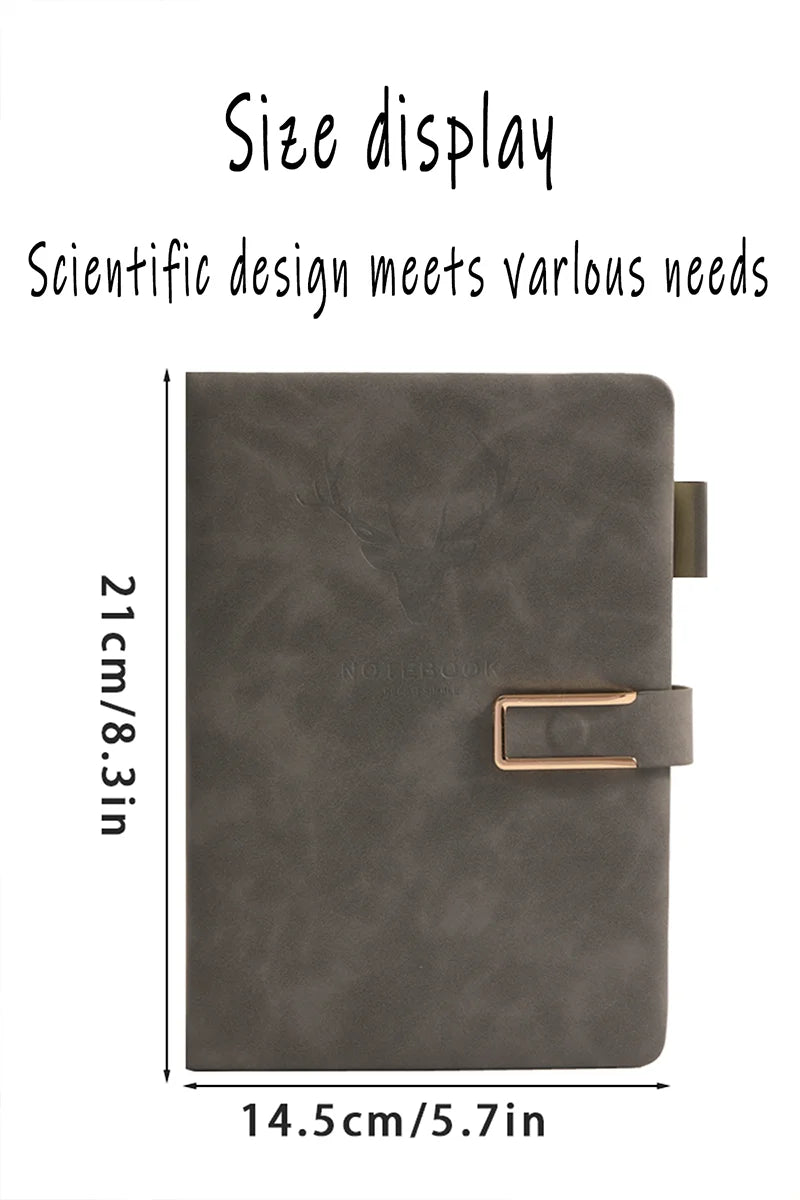 A5 Leather Notebook – 200 Pages Soft Cover with Bookmark