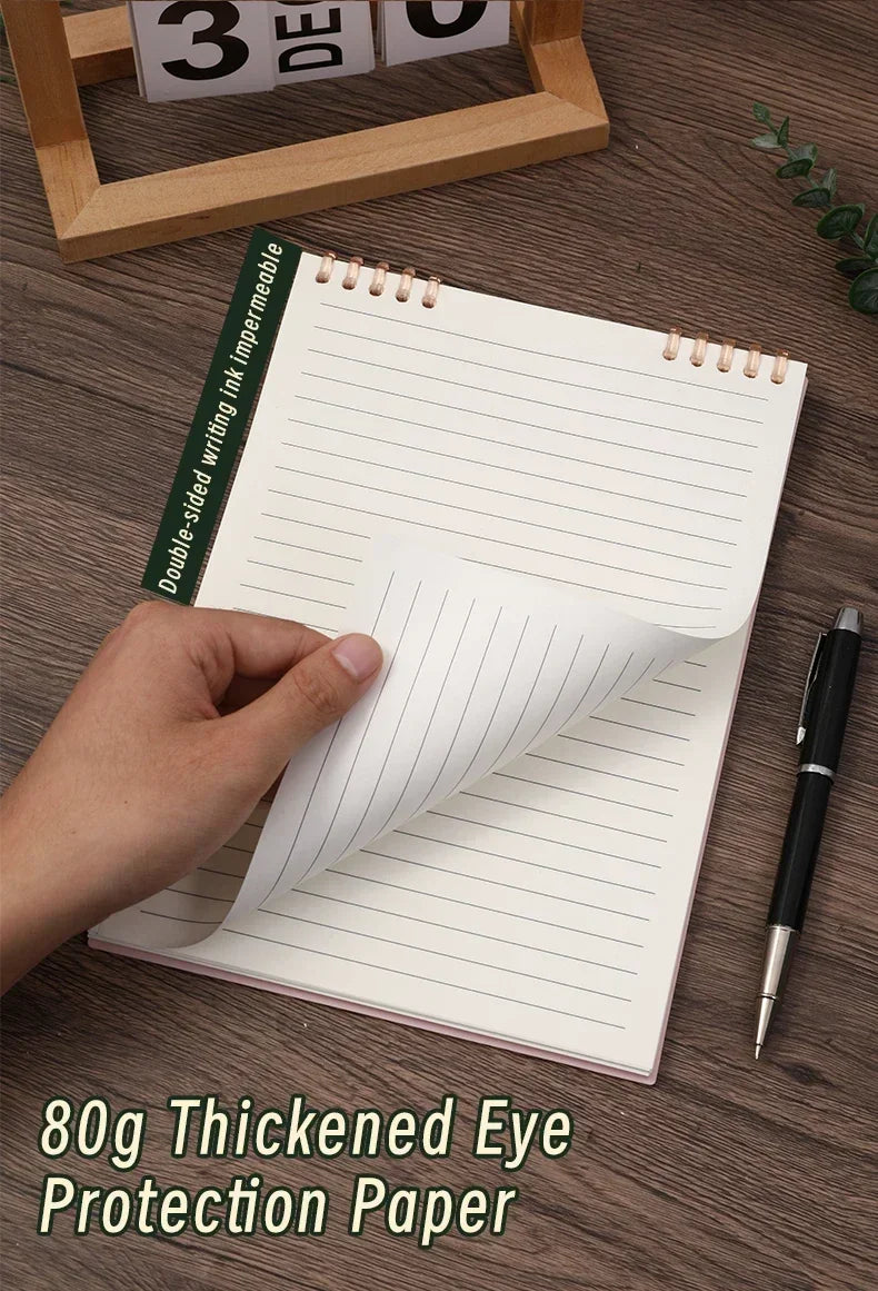 A5 Spiral Loose-Leaf Notebook – 60 Sheets Thick Lined Pages