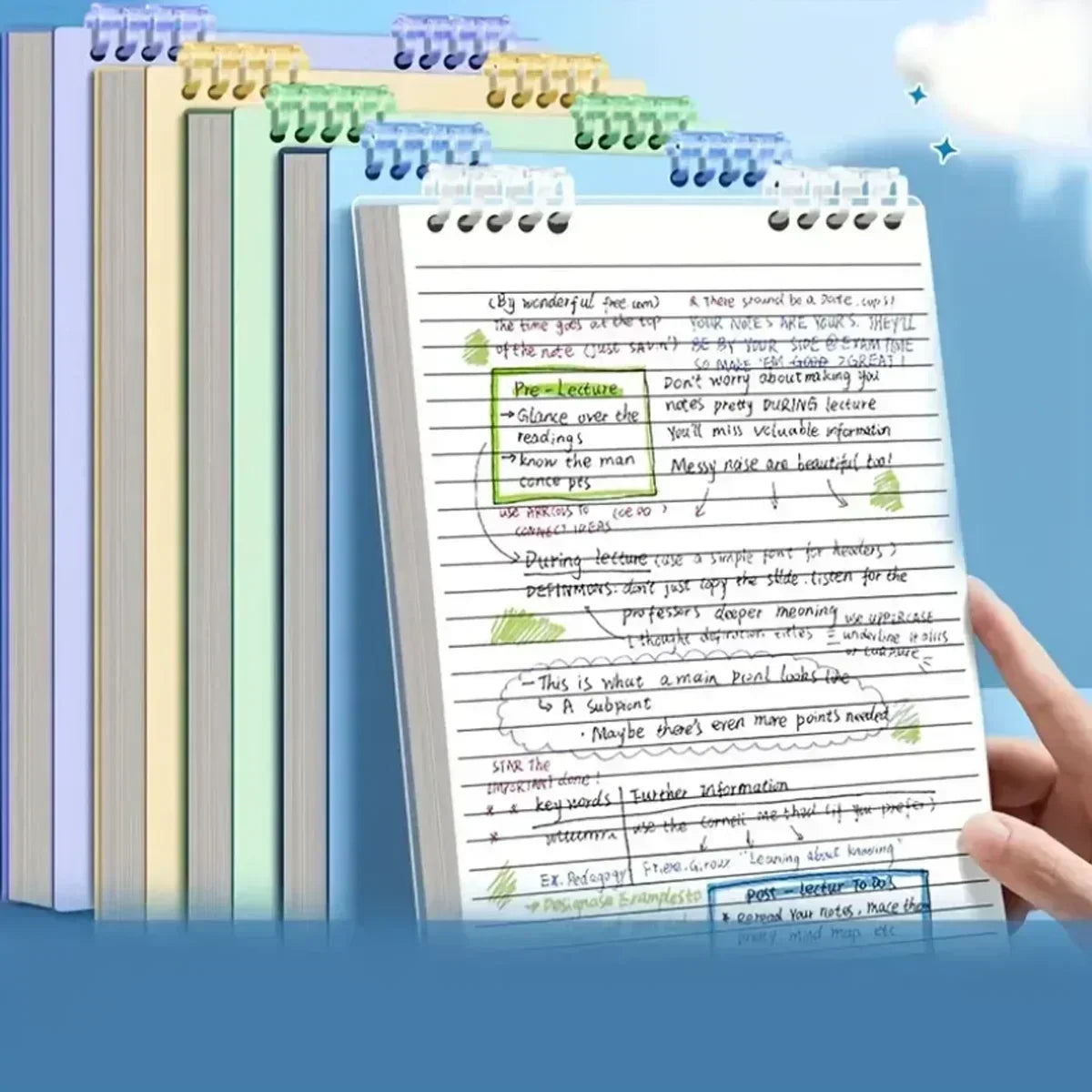 A5 Spiral Loose-Leaf Notebook – 60 Sheets Thick Lined Pages