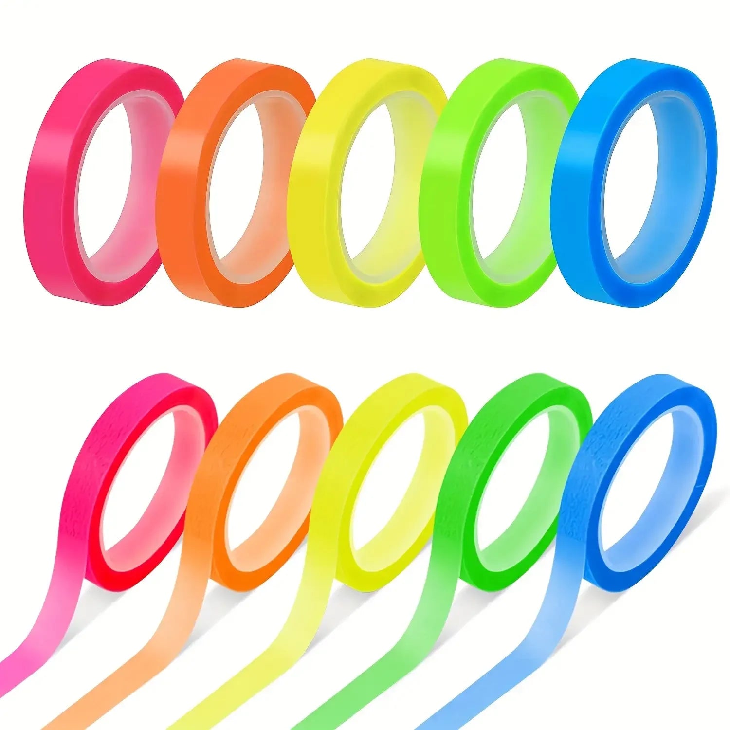 Fluorescent Index Tab Stickers – 5 Colors Transparent Sticky Notes