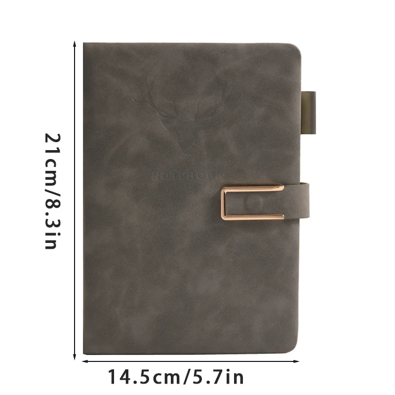 A5 Leather Notebook – 200 Pages Soft Cover with Bookmark