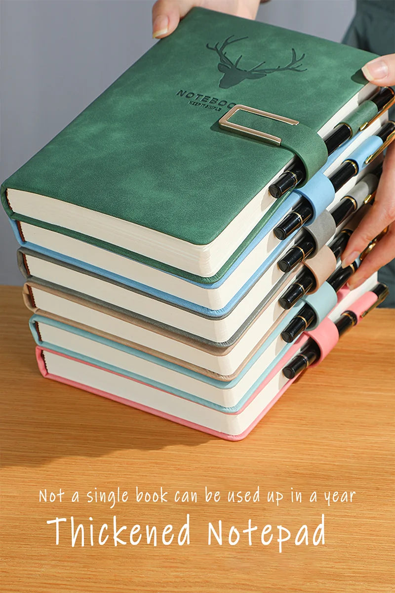 A5 Leather Notebook – 200 Pages Soft Cover with Bookmark