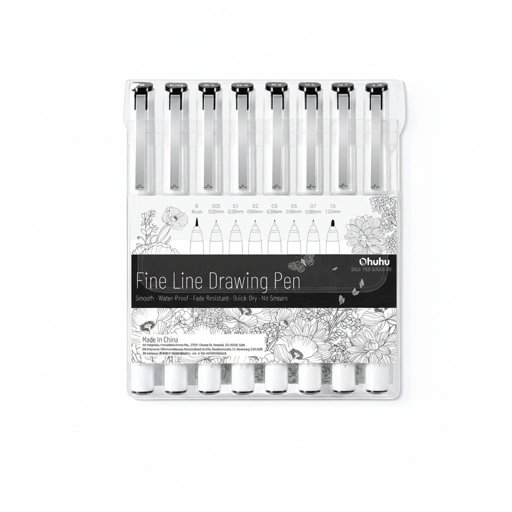 Ohuhu Micro Fineliner Drawing Pens – 8 Pack Waterproof Art Pens
