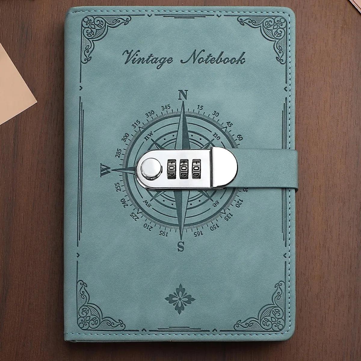 Retro Password Notebook with Lock – A5 200 Pages Diary Binder