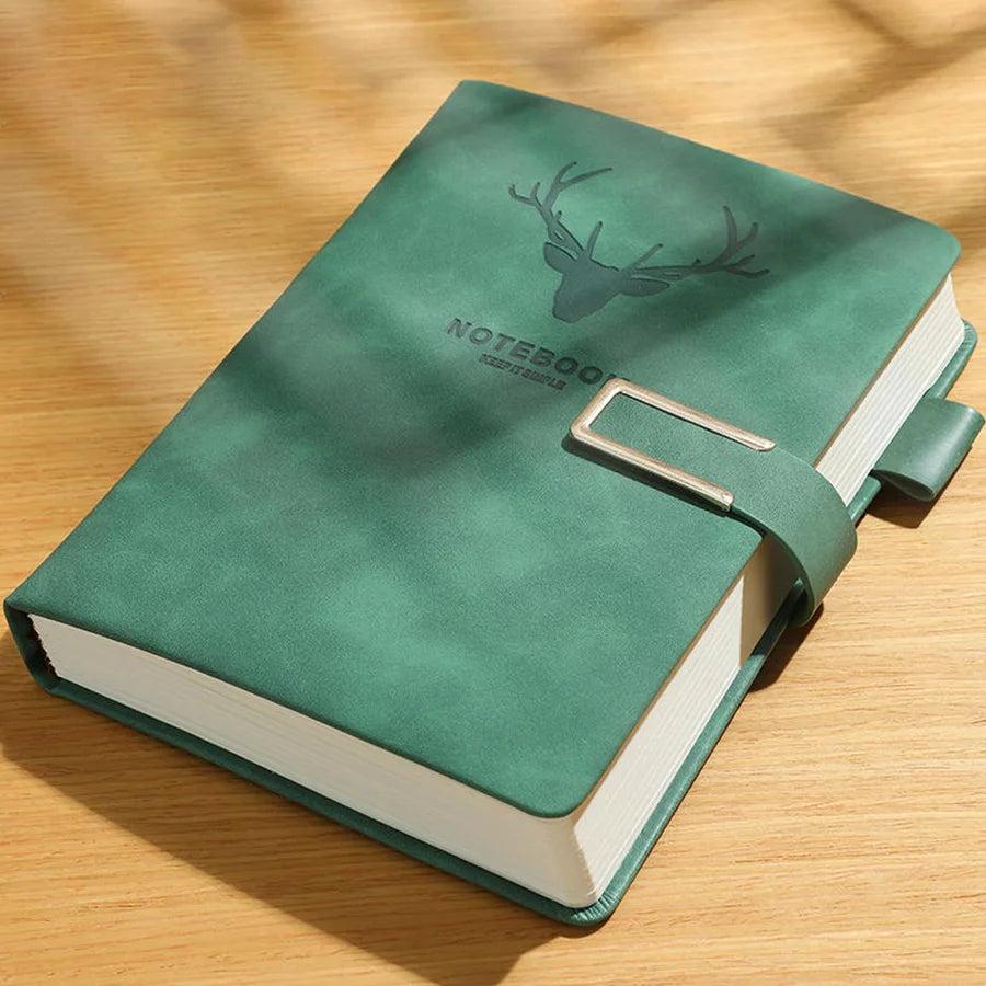 A5 Leather Notebook – 200 Pages Soft Cover with Bookmark