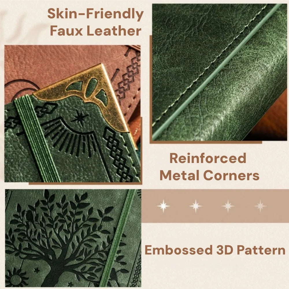 Vintage Leather Notebook Diary – Portable Journal for Students & Business
