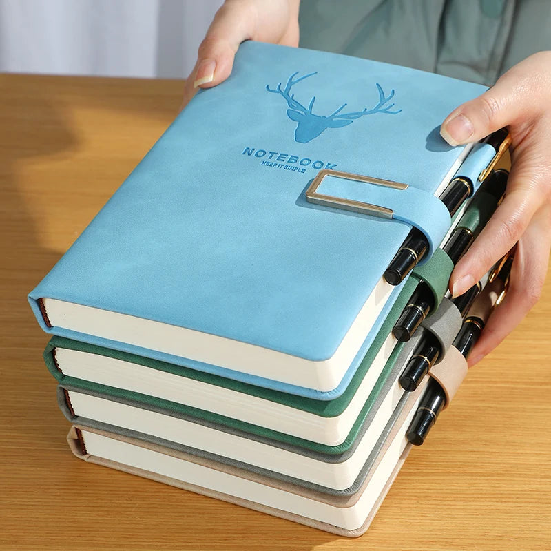 A5 Leather Notebook – 200 Pages Soft Cover with Bookmark