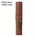 Retro Leather Roll Pencil Case – Large Capacity