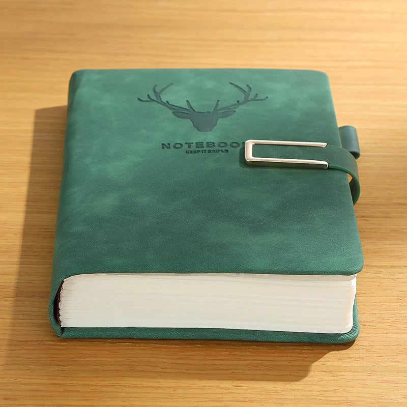 A5 Leather Notebook – 200 Pages Soft Cover with Bookmark