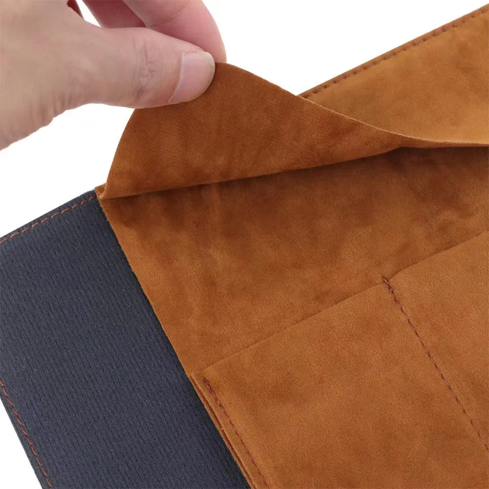 Retro Leather Roll Pencil Case – Large Capacity