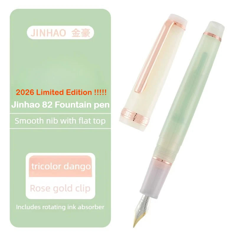 JINHAO 82 Fountain Pen – 2026 Macaron Colors Rose Gold Clip