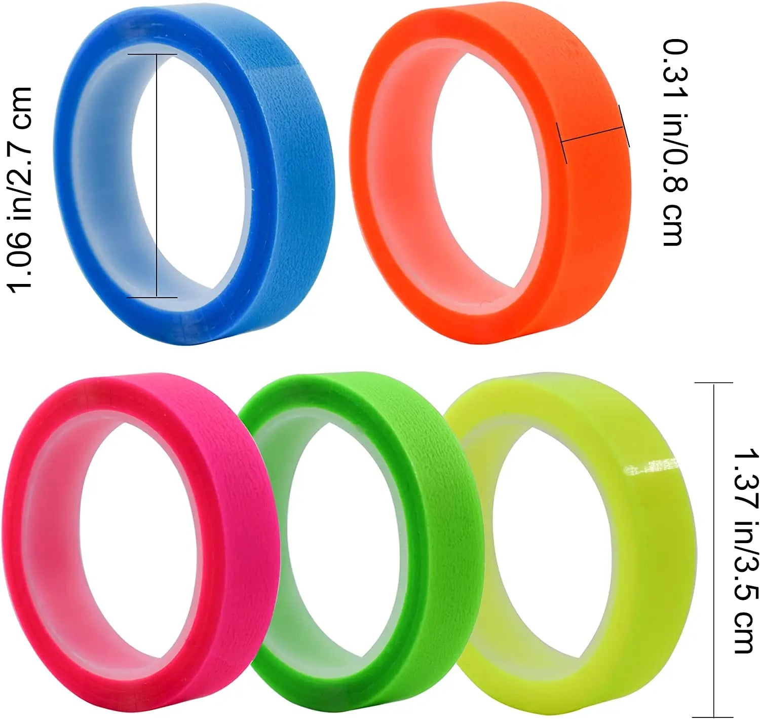Fluorescent Index Tab Stickers – 5 Colors Transparent Sticky Notes
