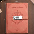 Retro Password Notebook with Lock – A5 200 Pages Diary Binder
