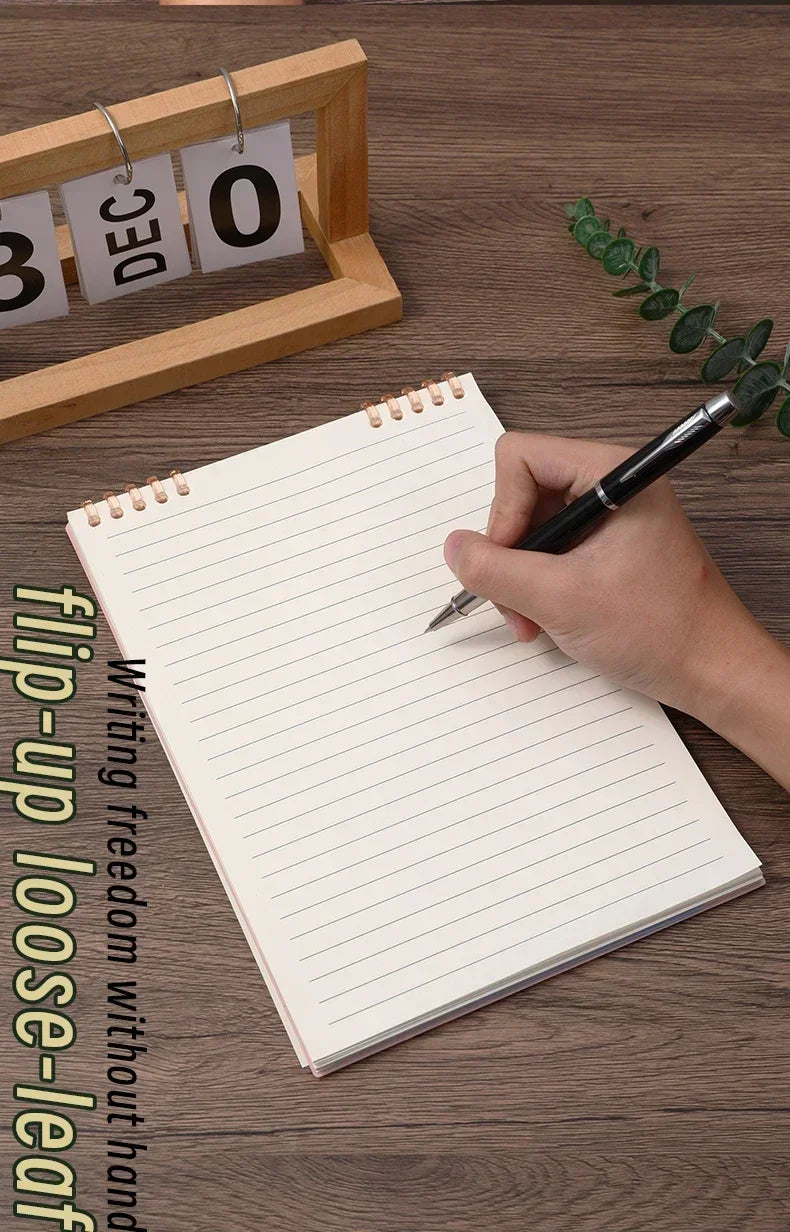 A5 Spiral Loose-Leaf Notebook – 60 Sheets Thick Lined Pages