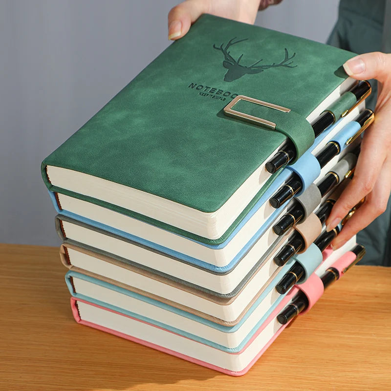 A5 Leather Notebook – 200 Pages Soft Cover with Bookmark