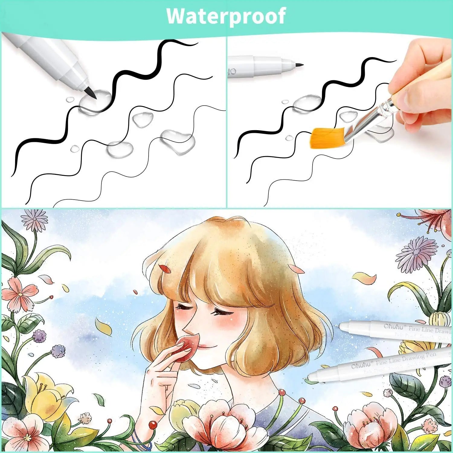 Ohuhu Micro Fineliner Drawing Pens – 8 Pack Waterproof Art Pens