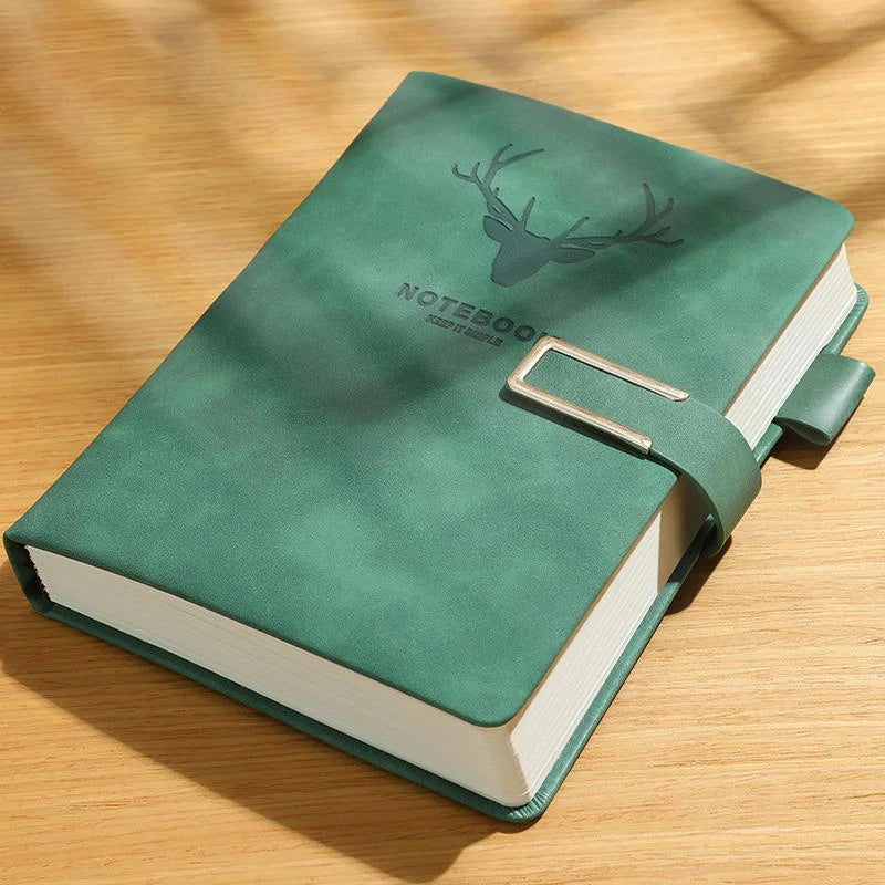 A5 Leather Notebook – 200 Pages Soft Cover with Bookmark