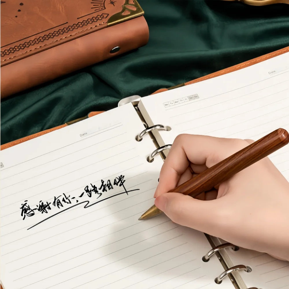 Vintage Leather Notebook Diary – Portable Journal for Students & Business